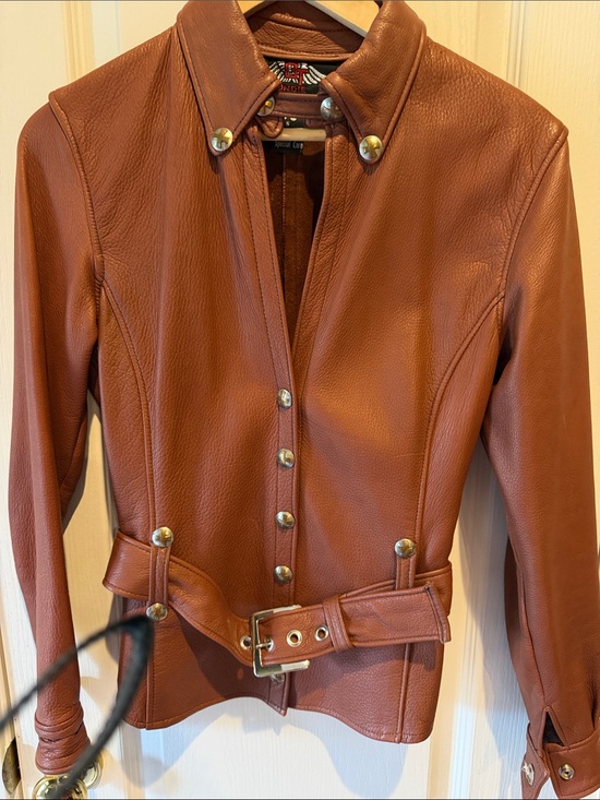 Jackets & Blazers - Brown Leather Belted Jacket –